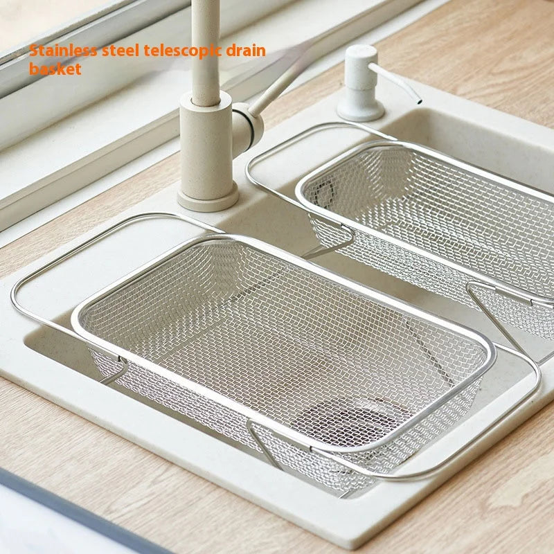 Kitchen sink retractable vegetableashing